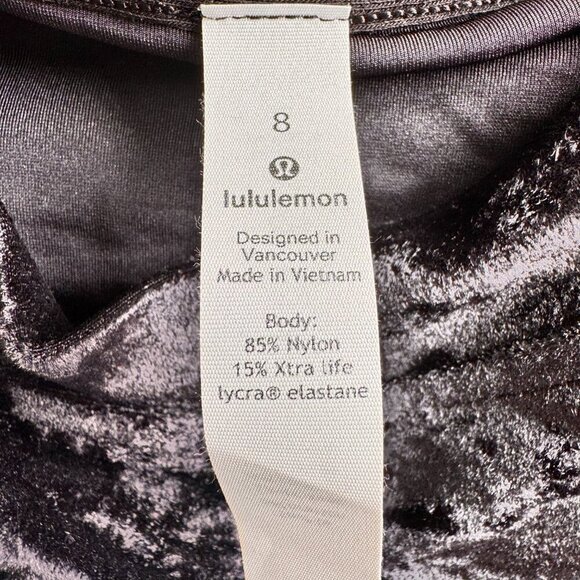 NWOT Rare Lululemon Warm Down Crew Crushed Velvet Long Sleeve Top Black - Picture 5 of 8
